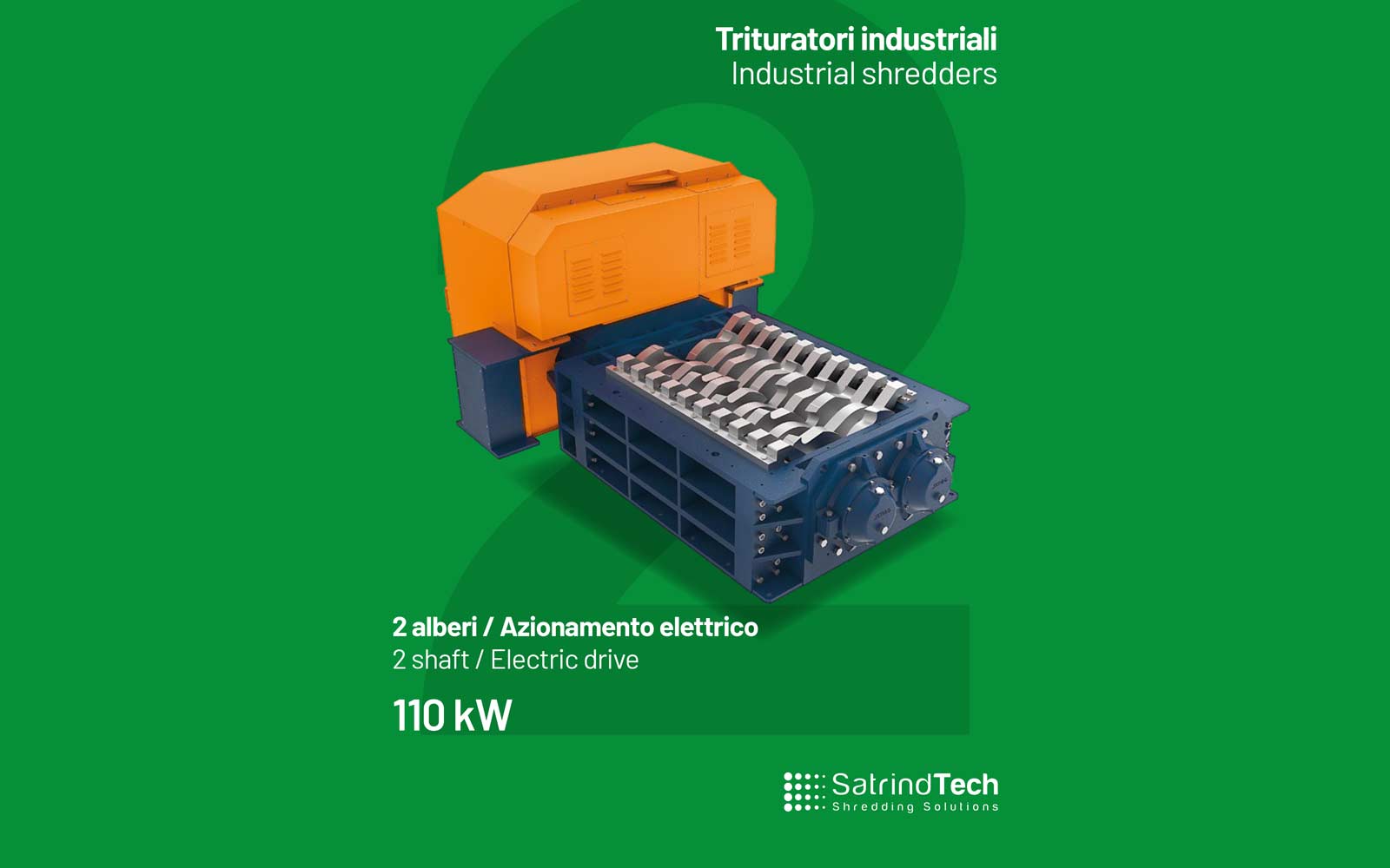 เครื่องบดย่อยเพลาคู่ หรือเครื่องบดสับ 2 เพลา 150hp Satrindtech