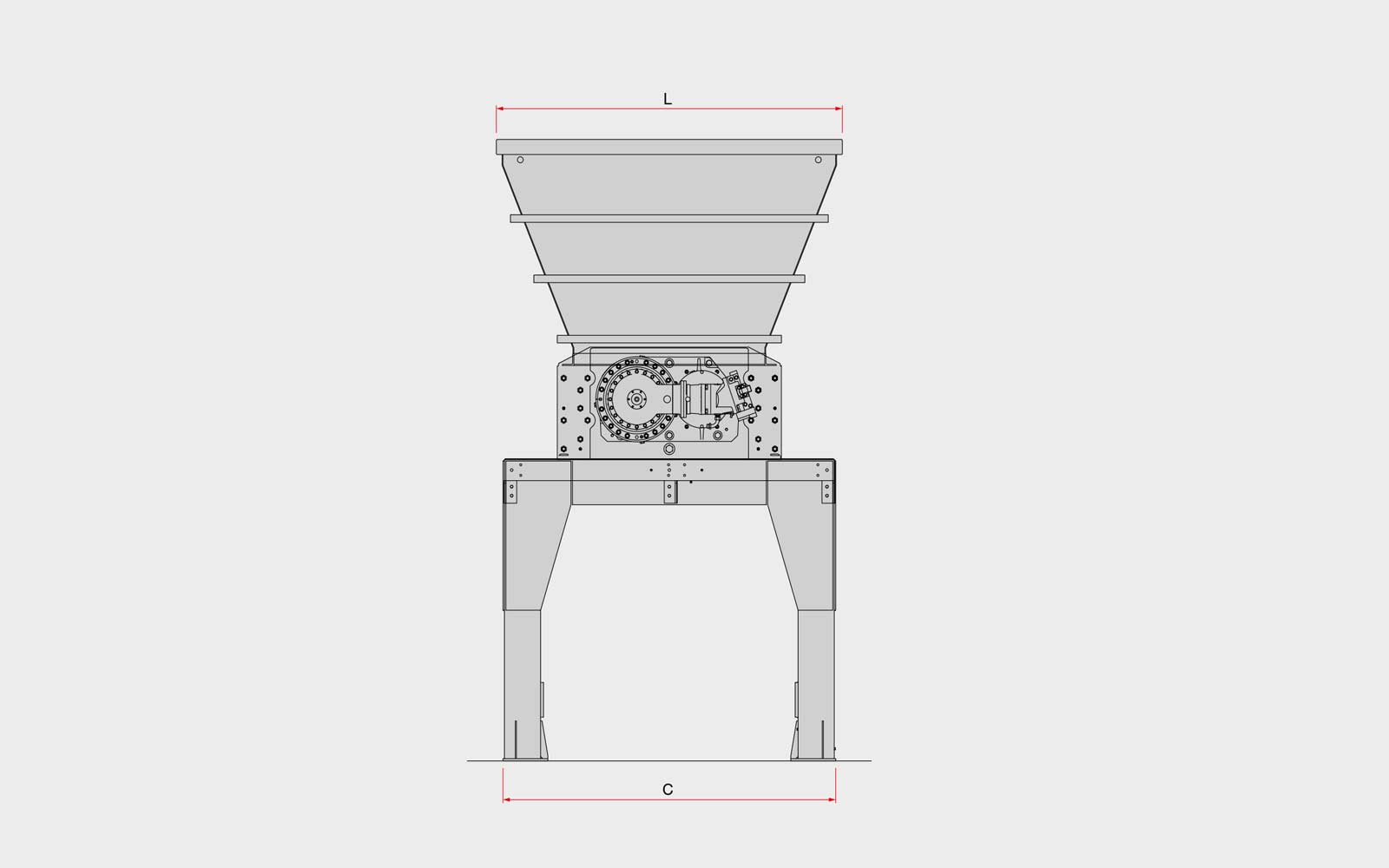 Products_isaratools_2-shaft-shredder-2R220-300HP_03 เครื่องบดย่อยเพลาคู่ หรือ เครื่องบดย่อย 2 เพลา 220ph Satrindtech ด้านข้าง