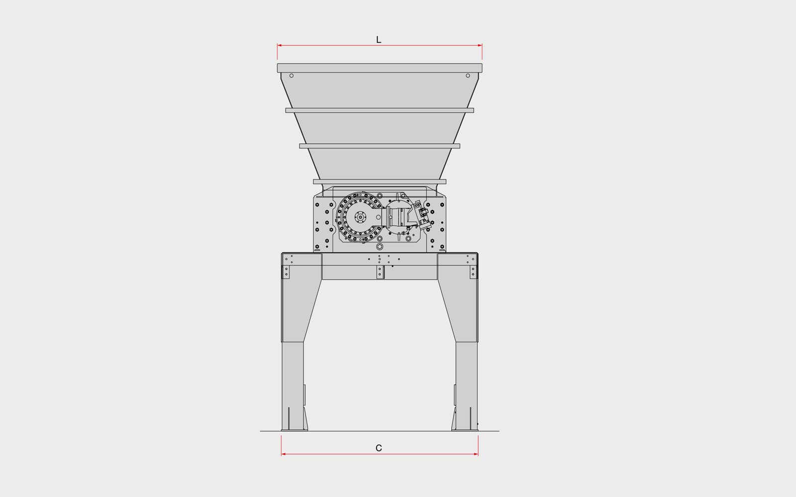 Products_isaratools_2-shaft-shredder-2R300HP_03 เครื่องบดย่อยเพลาคู่ หรือ เครื่องบดย่อย 2 เพลา 315ph Satrindtech ด้านข้าง