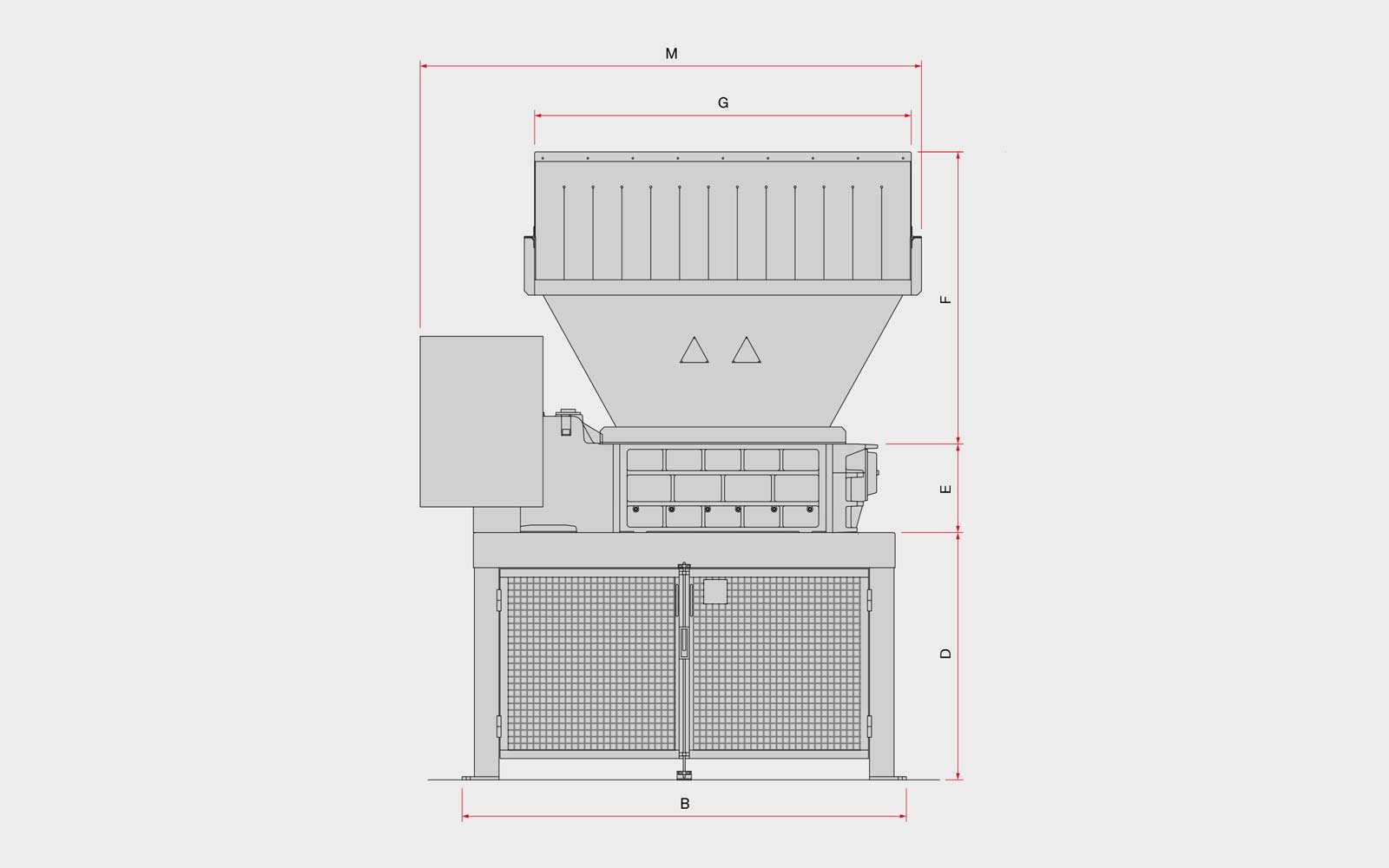 Products_isaratools_2-shaft-shredder-K30HP_02 เครื่องบดย่อยเพลาคู่ หรือเครื่องบดสับ 2 เพลา 30hp Satrindtech ด้านหลัง
