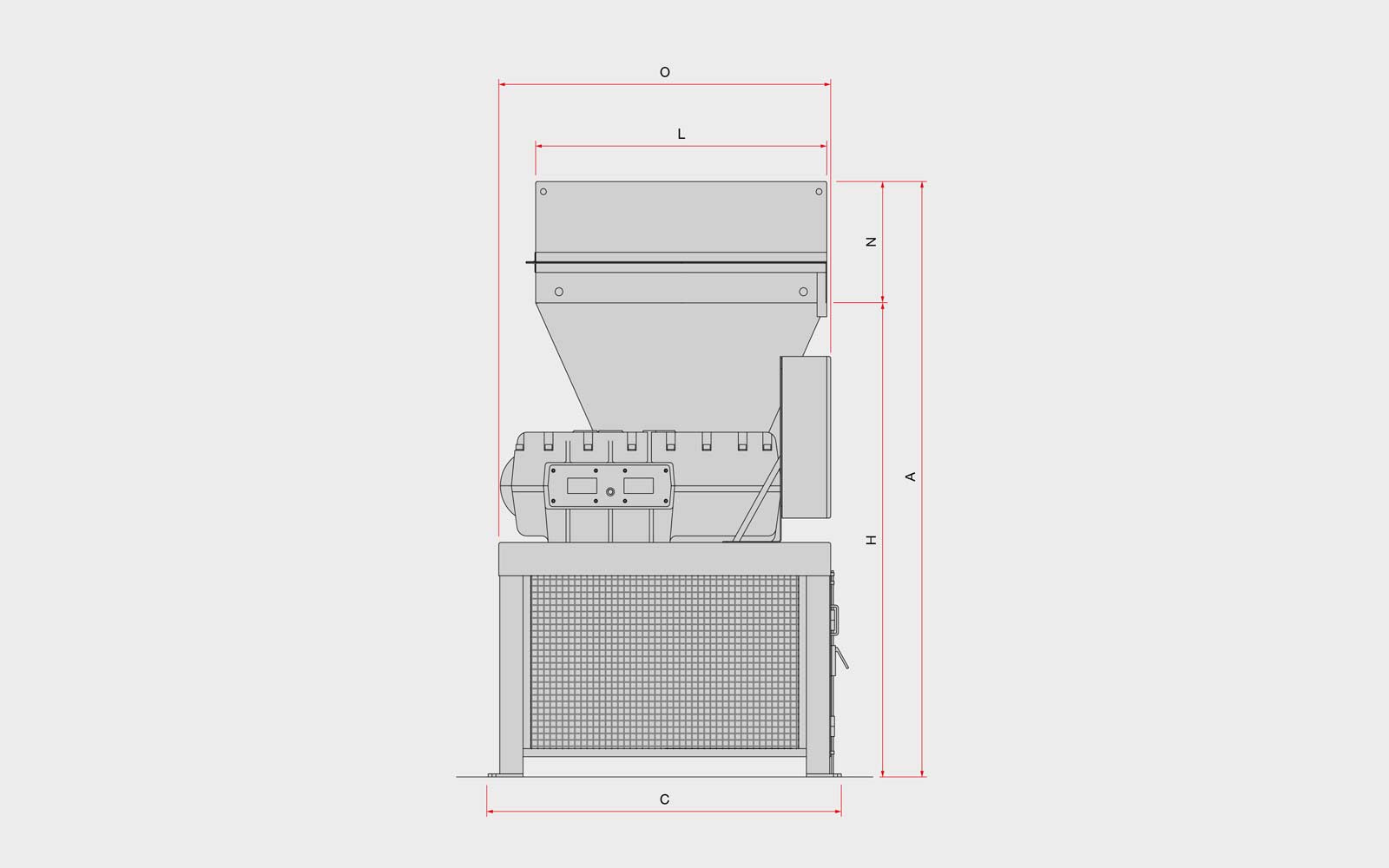 Products_isaratools_2-shaft-shredder-K30HP_03 เครื่องบดย่อยเพลาคู่ หรือเครื่องบดสับ 2 เพลา 30hp Satrindtech ด้านข้าง