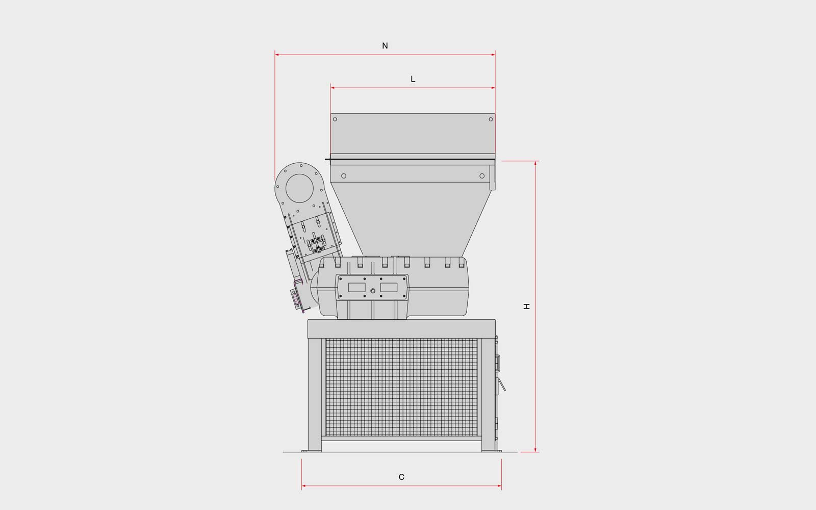Products_isaratools_2-Shaft-Shredder-K60M50HP_03 เครื่องบดย่อยเพลาคู่ หรือเครื่องบดสับ 2 เพลา 50hp Satrindtech ด้านข้าง