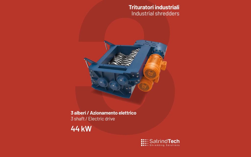 เครื่องบดย่อย 3 เพลา หรือเครื่องบดสับ 3 เพลา 60hp Satrindtech