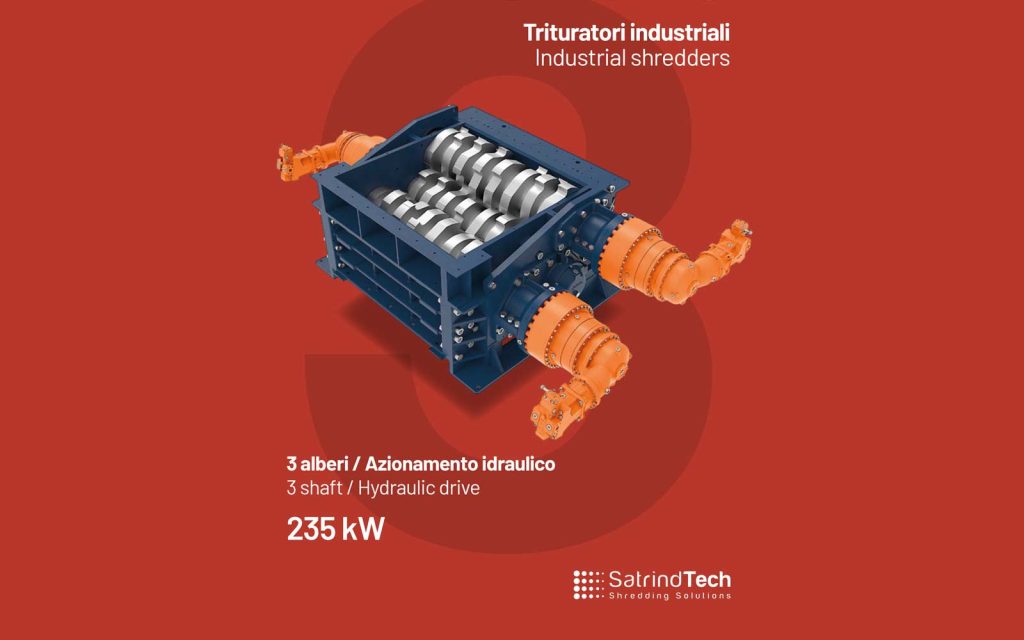เครื่องบดย่อย 3 เพลา หรือเครื่องบดสับ 3 เพลา 320hp Satrindtech