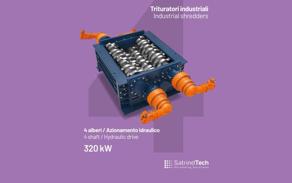 เครื่องบดย่อย 4 เพลา หรือเครื่องบดสับ 4 เพลา 400hp Satrindtech
